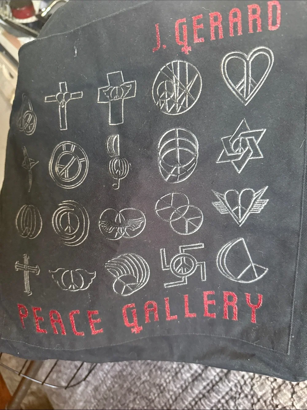 Gallery Canvas Messenger Bag in Black with Red Accents